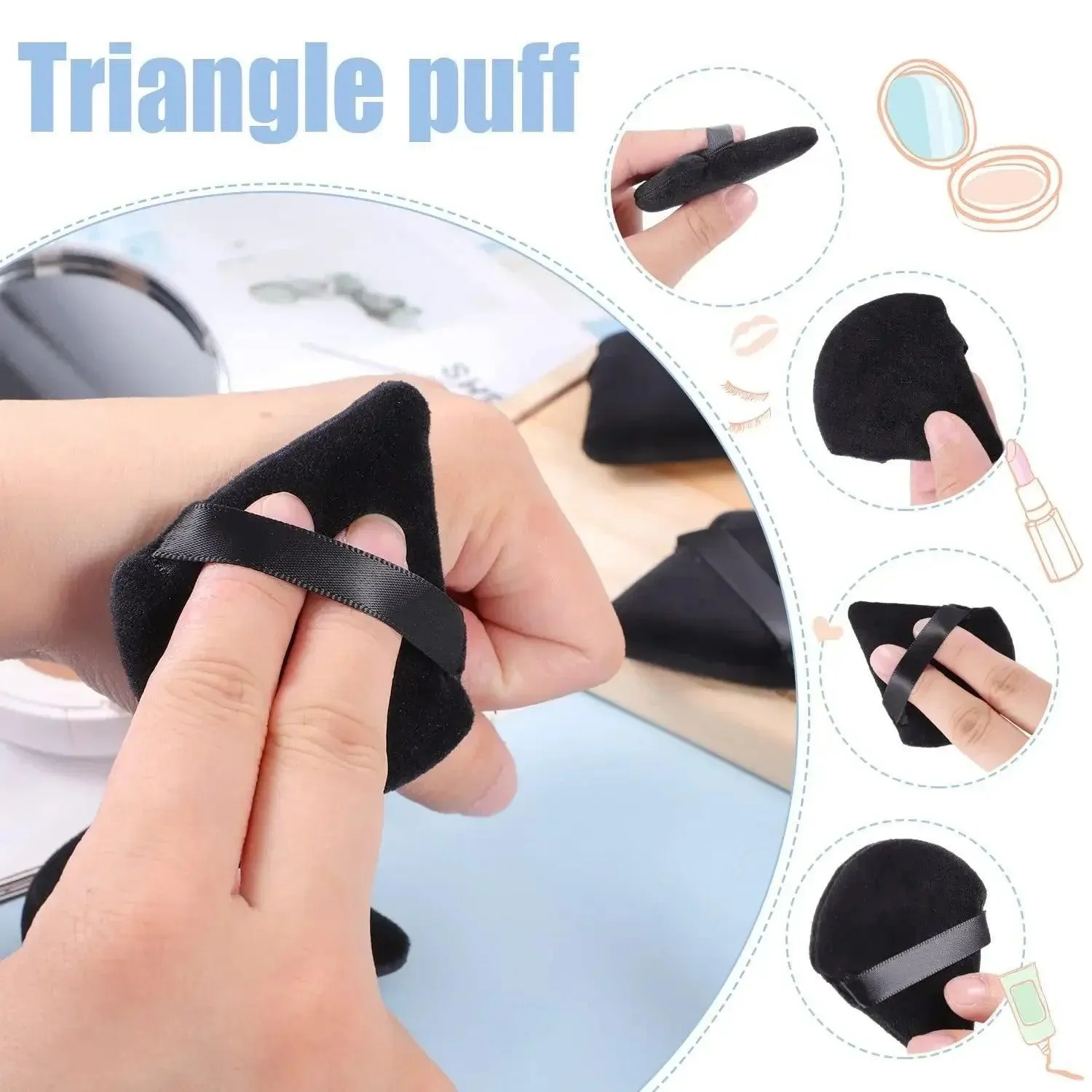 Velvet Triangle Makeup Puffs: Luxe Beauty Blenders for Flawless Makeup